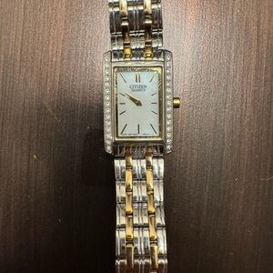 Citizen Quartz Two-Tone Women’s Watch with Rhinestone Accents
